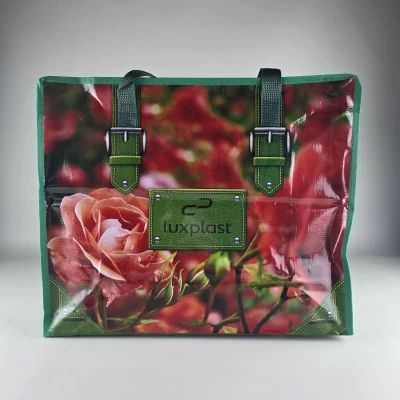 Полипропиленовая сумка хозяйственная  с цветным рисунком №2 Розы (1 шт)