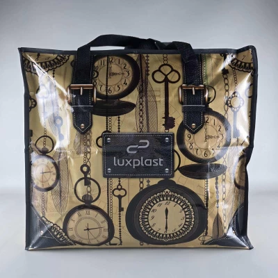 Полипропиленовая сумка хозяйственная  с цветным рисунком №3 Часы (1 шт)
