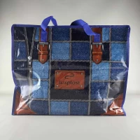 Полипропиленовая сумка хозяйственная  с цветным рисунком №4 Латки Джинс (1 шт)