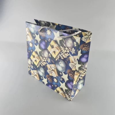 Пакеты бумажные подарочные , новогодние Квадрат 23*24*10- 03 (12 шт)