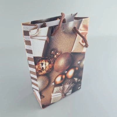 Пакеты новогодние ,бумажные ,подарочные , Малый 11/18/5 -002 (12 шт)