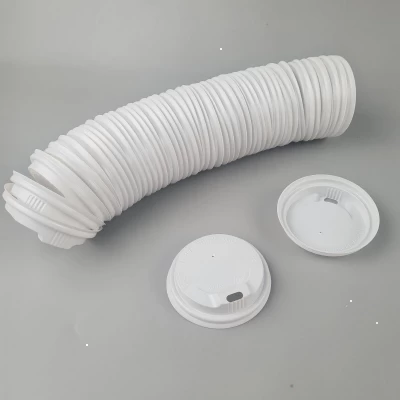 Крышка под стакан  бумажный. Ф70  (гар) белая ДИФЛОН (50 шт)