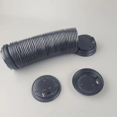 Крышка под стакан  бумажный. Ф79 (гар) черная ДИФЛОН (50 шт)