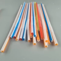 Трубочка-соломка для напитков с гофрой d6,0 -26см Бело-цветная  Артистик (100 шт)