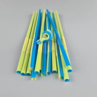 Трубочка-соломка для напитков с гофрой d6,0 -26см Сине-желтая  Артистик (100 шт)