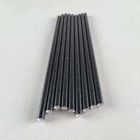 Соломка трубочка бумажная Ø 6 мм 19,5 см черная  25шт (1 пачка)