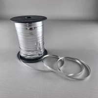 Лента для воздушных шаров и подарков серебряная125 метров (1 пачка)