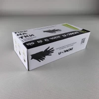 Перчатки Нитрил Черные (100шт) розмер XL (3,5грм) (1 пачка)