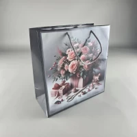 Пакет бумажный подарочный квадратный 23*24*10(артKV-074) (12 шт)