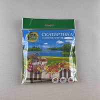 Скатерть одноразовая (105x200)  Супер торба  Клетка бежевая  (1 шт)