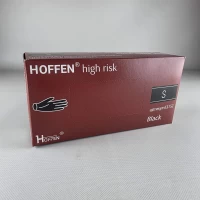 Перчатки латексные сверхпрочные неопудренные HOFFEN , плотные хозяйственные для уборки и клининга 50шт (S) Черные (1 пачка)