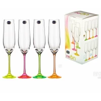 Набор бокалов 190 мл для шампанского 4 шт Bohemia Neon 40729-190s-d4895