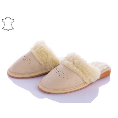 Тапочки женские Soylu, кожа, мех. Размеры - 37-41