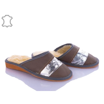 Тапочки женские Soylu, кожа, мех. Размеры - 36-41