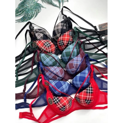 Гладкий бюстгальтер на поролоне В 809 КЛЕТКА Гладкий бюстгальтер на поролоне В 809 КЛЕТКА