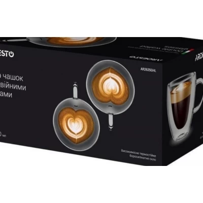 Пара чашек двойное дно в форме сердца (300мл) 