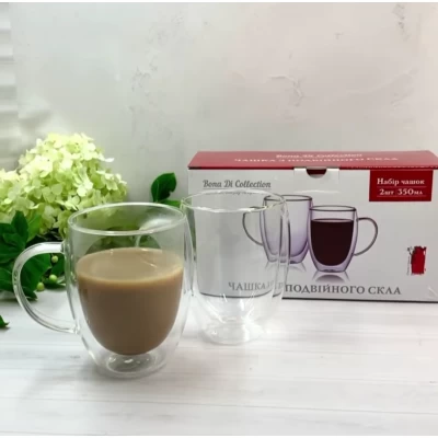 Набор чашек двойное дно(350мл) (2шт)