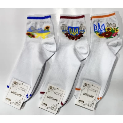 Носки женские демисезонные патриотические, размер 23-25
