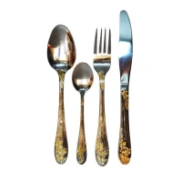 Нож столовый с узором "Золотой куст" 23 см, (уп. 6 шт)