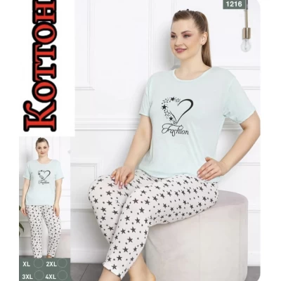 Пижама женская трикотаж (хлопок), размеры 50-56, Турция Пижама женская трикотаж (хлопок), размеры 50-56, Турция