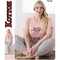 Пижама женская трикотаж (хлопок), размеры 50-56, Турция