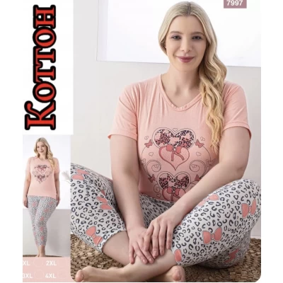 Пижама женская трикотаж (хлопок), размеры 50-56, Турция Пижама женская трикотаж (хлопок), размеры 50-56, Турция