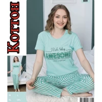 Пижама женская трикотаж (хлопок), размеры M- 2XL (46-52), Турция