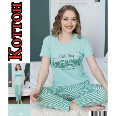 Пижама женская трикотаж (хлопок), размеры M- 2XL (46-52), Турция Пижама женская трикотаж (хлопок), размеры M- 2XL (46-52), Турция
