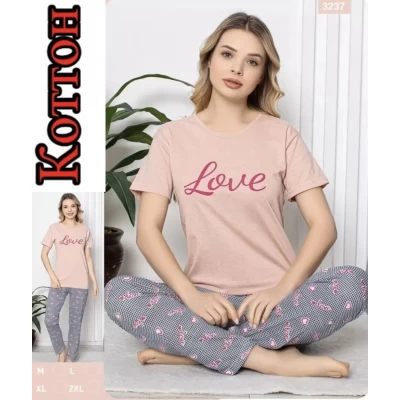 Пижама женская трикотаж (хлопок), размеры M- 2XL (46-52), Турция Пижама женская трикотаж (хлопок), размеры M- 2XL (46-52), Турция