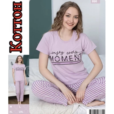 Пижама женская трикотаж (хлопок), размеры M- 2XL (46-52), Турция Пижама женская трикотаж (хлопок), размеры M- 2XL (46-52), Турция