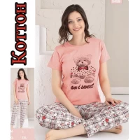 Пижама женская трикотаж (хлопок), размеры M- 2XL (46-52), Турция