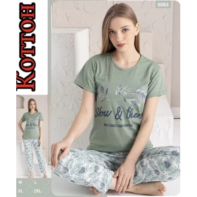 Пижама женская трикотаж (хлопок), размеры M- 2XL (46-52), Турция Пижама женская трикотаж (хлопок), размеры M- 2XL (46-52), Турция