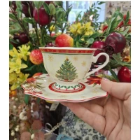 Фарфоровая чашка с блюдцем  (180мл)  Christmas story