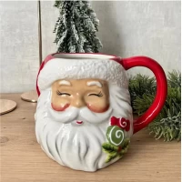 Керамическая чашка (600мл) с объемным рисунком  Санта