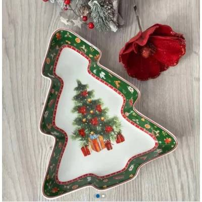 Фарфоровое блюдо в форме Ёлки(30,5см)