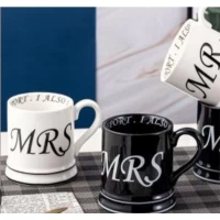 Керамическая чашка (400мл) Белая и черная, качество супер!!!! MRS (в подарочной упаковке)
