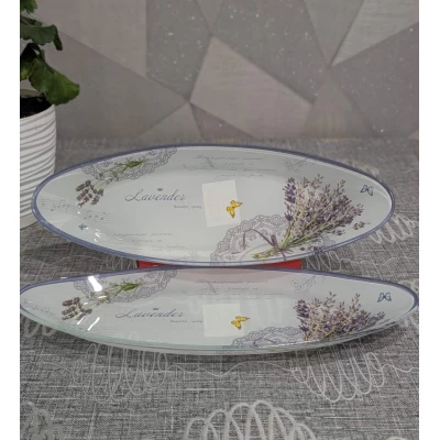 Стеклянное блюдо (31см) *Лаванда*селедочница