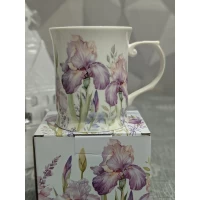 Фарфоровая чашка (400мл) Ирисы производство Lefard 