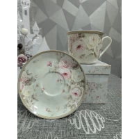 Набор чашка (400мл) с блюдцем  Английская роз
