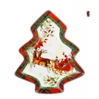 Фарфоровая тарелка в форме  ёлочки(25,1*21,5*3см) Christmas stor, Серия Шотланка