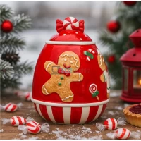 Керамическая ёмкость для сладостей (600мл) Пряничный домик