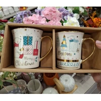 Набор керамических чашек(300мл) Новогодняя