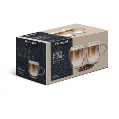 Набор чашек (350мл) двойное дно  Новогодняя