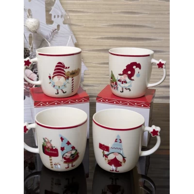 Фарфоровая чашка (360мл) Весёлый гномик