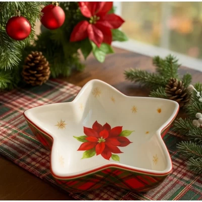 Фарфоровый салатник в форме  звезды (360мл)  Christmas story, Серия Шотланка