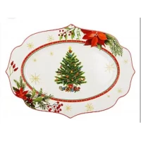 Фарфоровое овальное блюдо  (35*25*3см)  Christmas story 