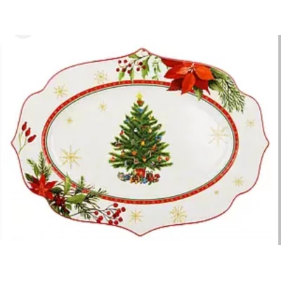 Фарфоровое овальное блюдо  (35*25*3см)  Christmas story 