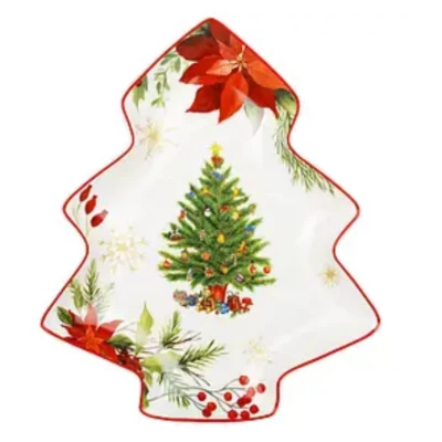 Фарфоровая тарелка в форме елочки (25*21*2,5см)  Christmas story