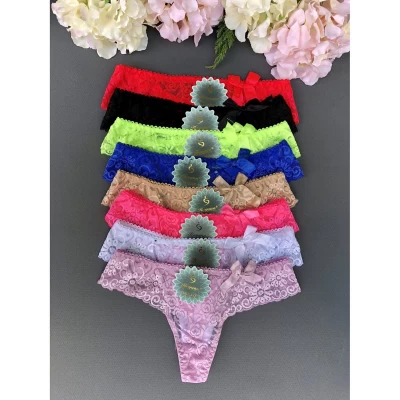 Трусы бикини женские 8677. Размеры: 44; 46; 48. КРУЖЕВО
