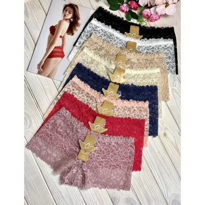 Трусы шорты женские 9830. Размеры: 46; 48. КРУЖЕВО